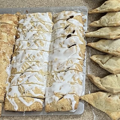 Chef Bob's homemade strudel dessert; Mmmmm!
